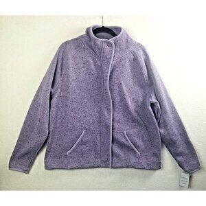 CHAMPION Woman's XL Purple heather Jacket Sweater Knit Zip Pockets Outdoors nwt